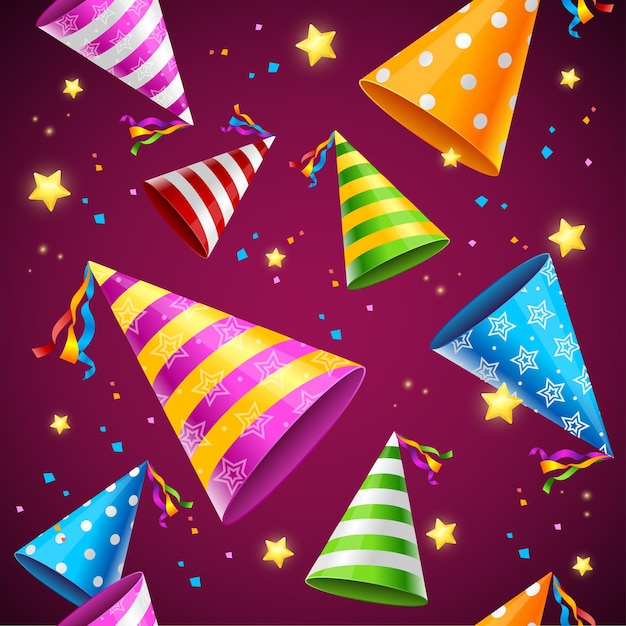 Party hat seamless pattern. birthday concept