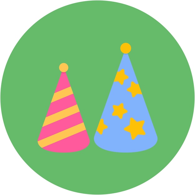 Party Hats Vector Illustratie Stijl