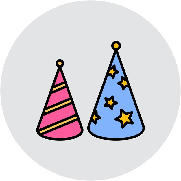 Party Hats Vector Illustration Style