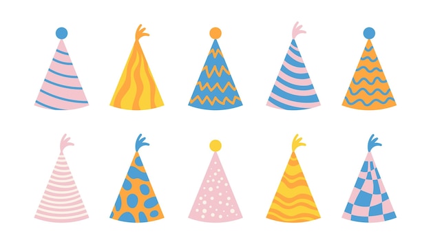 Vector party hats vector set