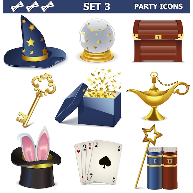 Vector party icons set 3