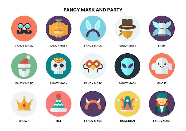 Party icons set 