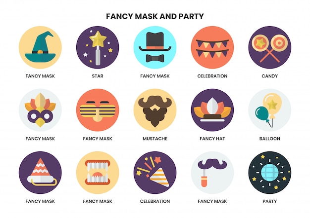 Party icons set 