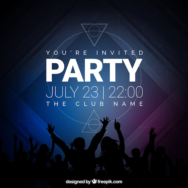 party invitation, dark tones