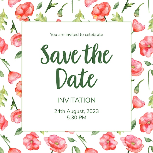 Party invitation flower background floral style