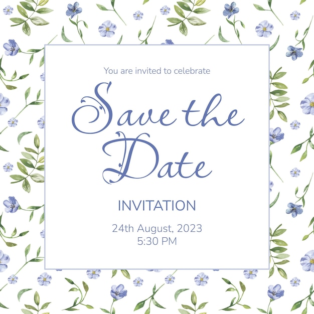 Party invitation flower background floral style