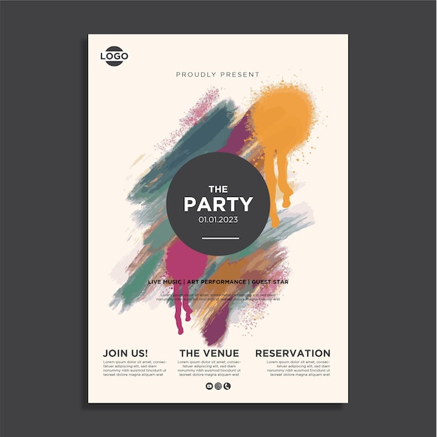 Vector party invitation poster