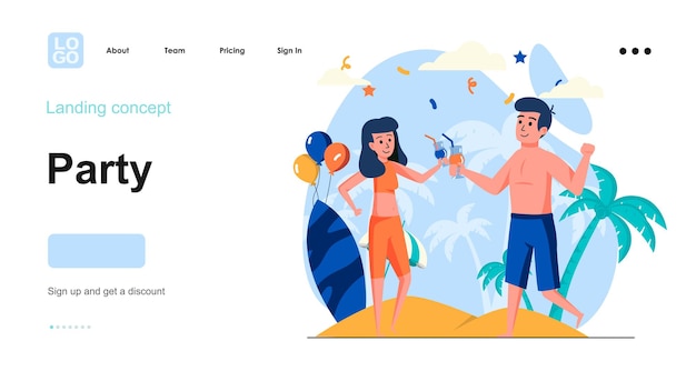 Party landing page template