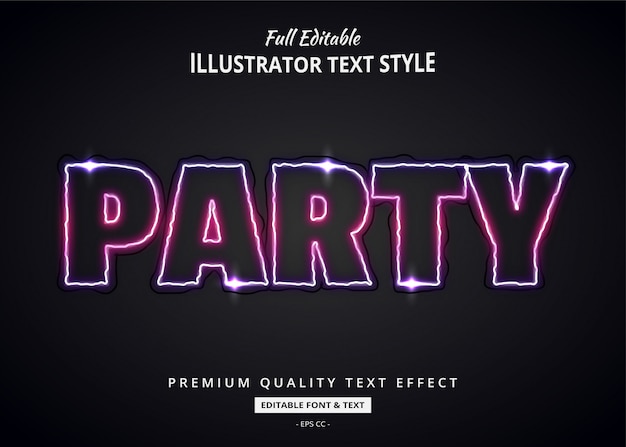 Party neon 3d-tekststijleffect