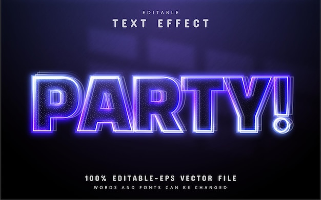 Party neon text effect