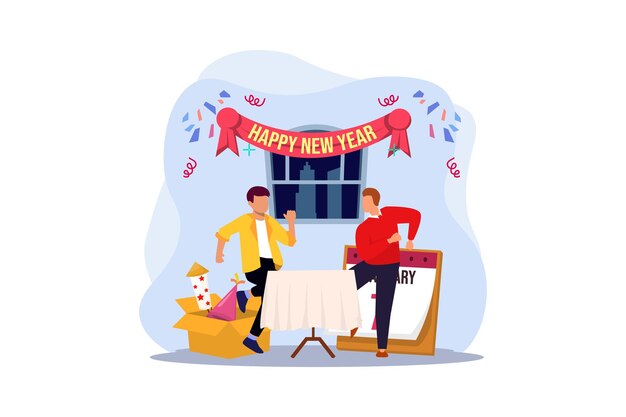 Party of the New Year Flat Design