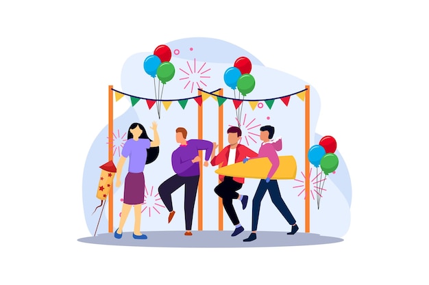 Vector party of the new year flat design