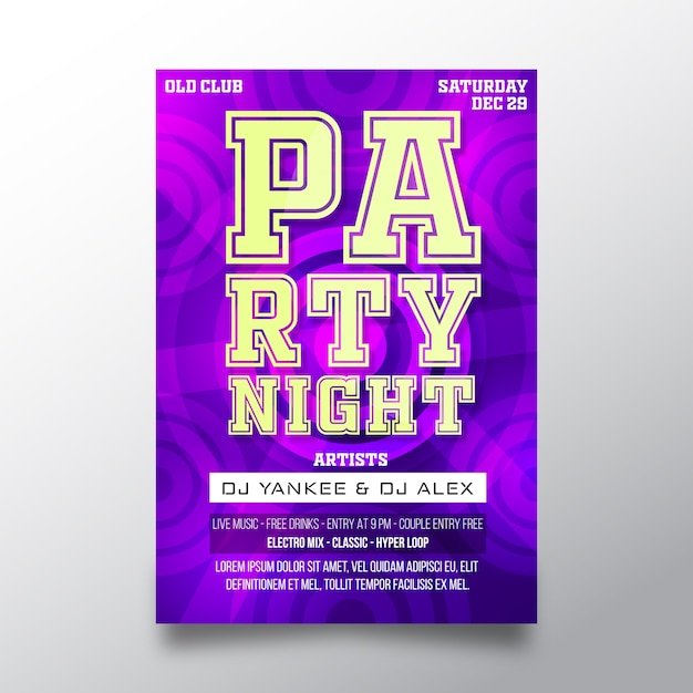 Party night creative poster template