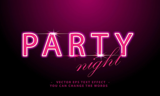 party night design text effect illustration