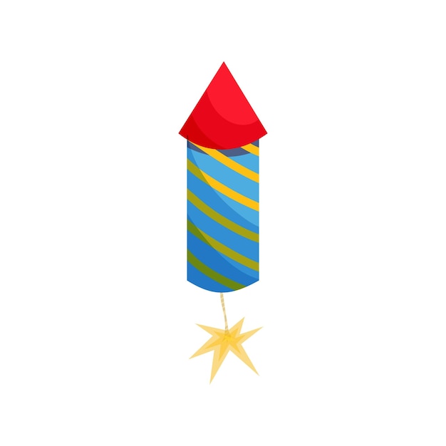 Party popper icon in cartoon style on a white background