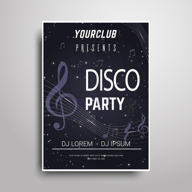 Vector party poster templatenight party vertical flyer sample