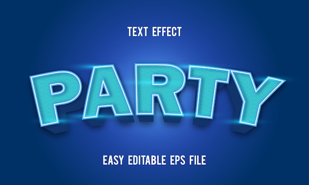Vettore effetto testo party premium