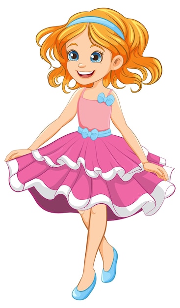 Party princess a vector cartoon girl character