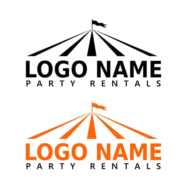 Party rental tent event logo design