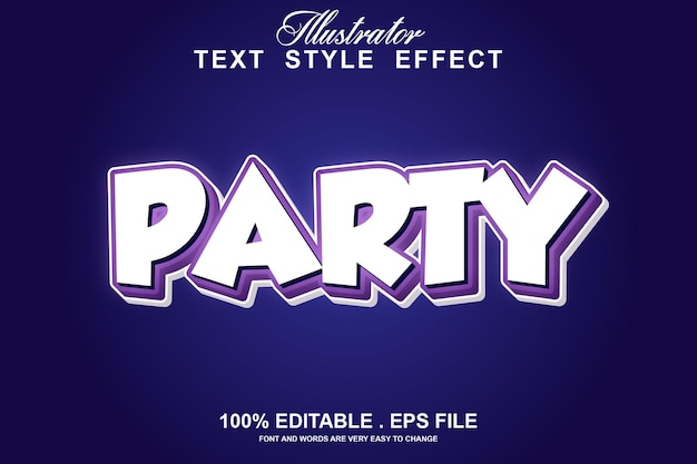 party text effect editable