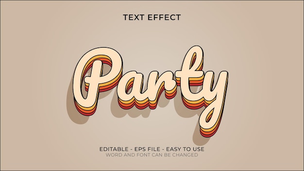 Vector party text effect ready to use