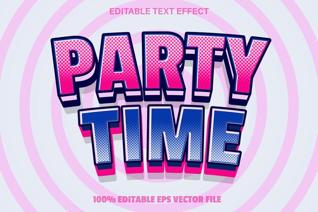 Party Time Editable Text Effect 3d Emboss Comic Stylejpg