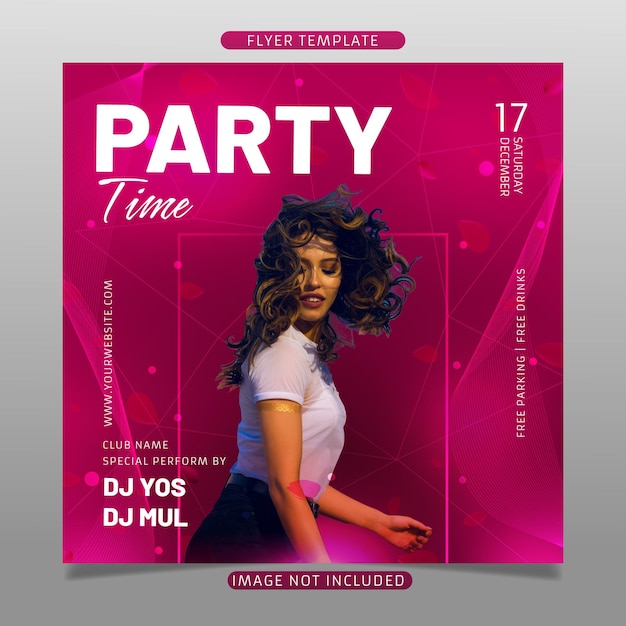 Vector party time flyer template