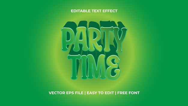 Зеленый редактируемый текстовый эффект для вечеринки