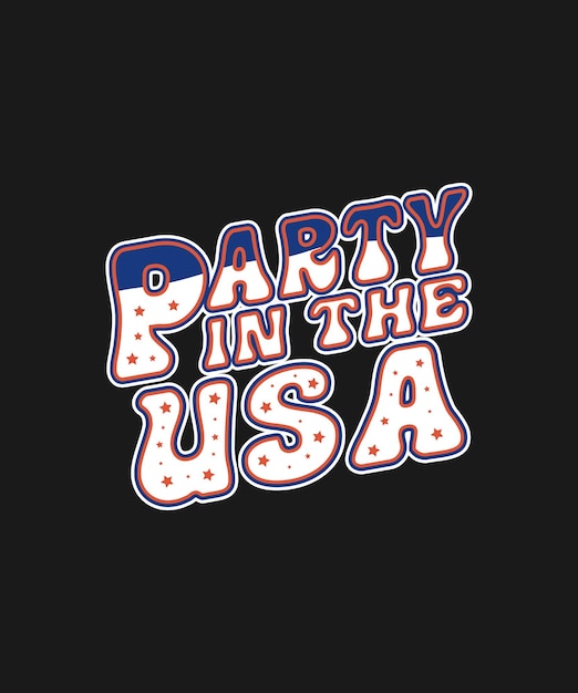 Вечеринка в США дизайн векторной футболки