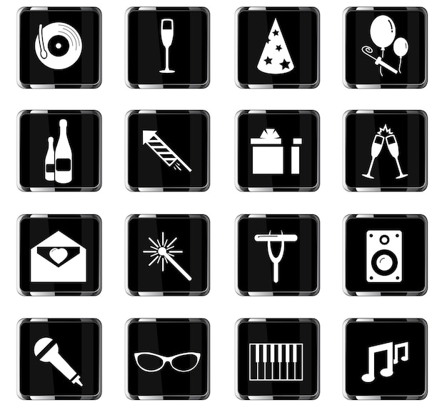 Party vector icons for user interface design