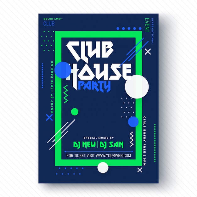 Party vector poster template design.