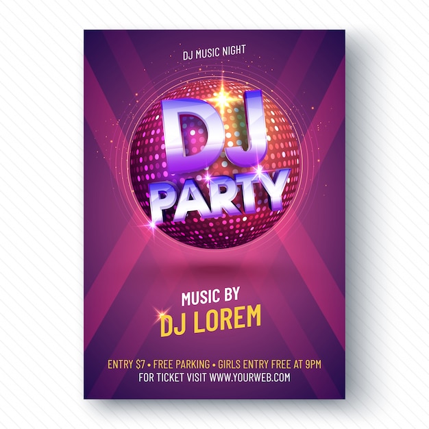 Vector party vector poster template design.