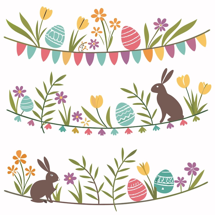Vector pasen geschenk lente clipart achtergrond patroon vector bloem ontwerp banner geïsoleerde kunst f