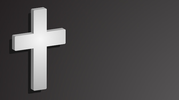 Pasen. Het symbool van het kruis - de opstanding van Jezus Christus in donkere kleuren met lege achtergrond