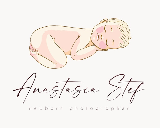 Vector pasgeboren baby premade logo sjabloon