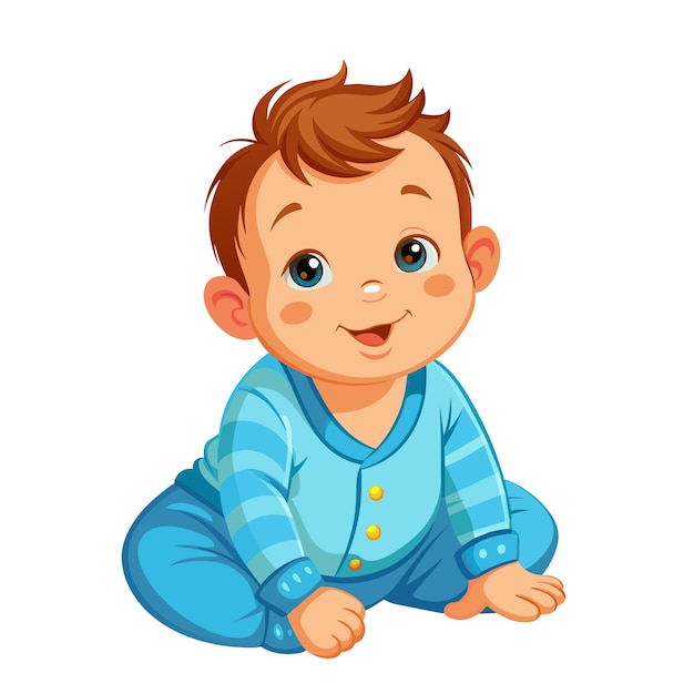 Vector pasgeboren baby's, peuters, activiteiten, schattige, vrolijke personages, hedendaagse vectorcartoons.