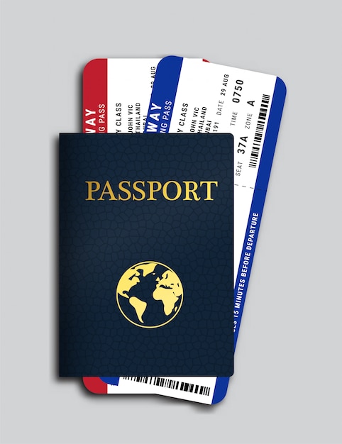 Paspoort met vliegtickets binnen