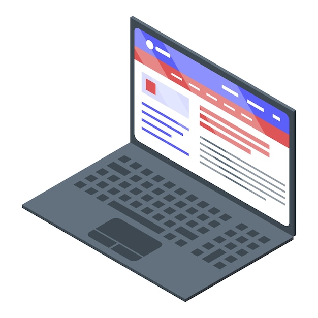 Paspoortcontrole laptop pictogram Isometrisch van paspoortcontrole laptop vector pictogram voor webdesign geïsoleerd op een witte achtergrond