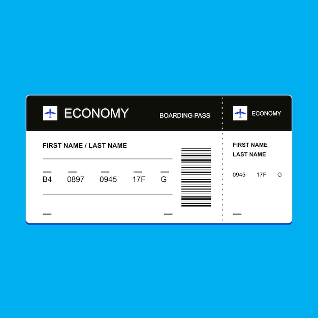 Passagier ticket economy class.