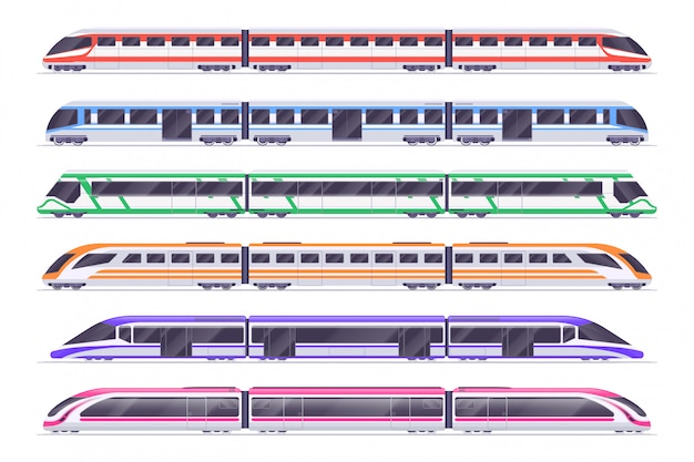 Passagierstreinen. moderne metro en trein.