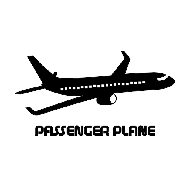 Passagiersvliegtuig logo illustratie vector ontwerp