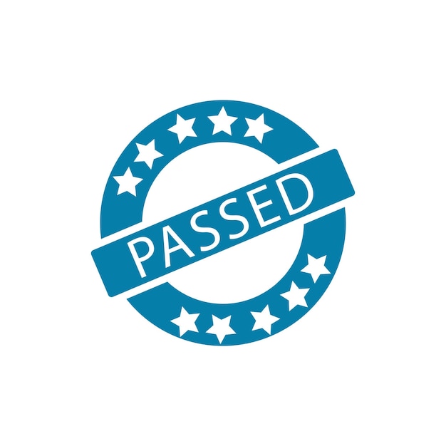 Passed stamp icon vector logo design template