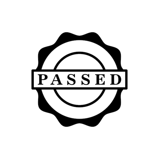 passed stamp icon vector logo design template