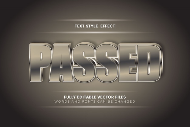 Passed text style effect vector