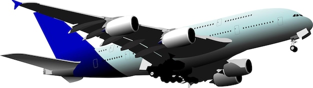 Passenger Airplanes Colored Vector illustration for designers