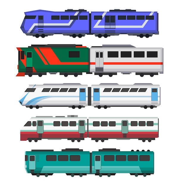 Disegno dell'illustrazione dei treni espressi passeggeri