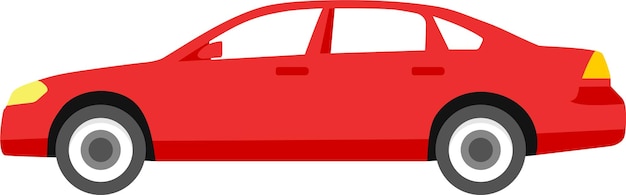 Passenger Sedan Car Side View in Flat Style