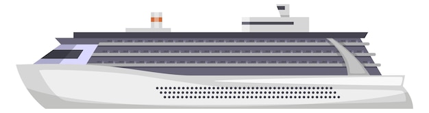 Passenger ship cartoon icon cruiser side view