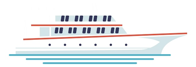 Vector passenger ship icon white nautical travel vessel