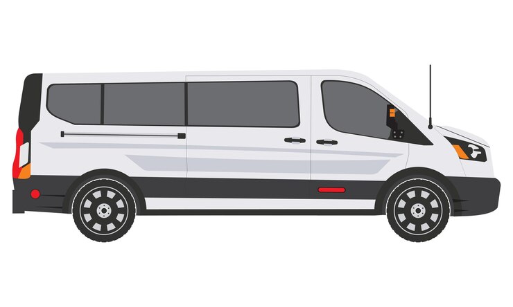 Premium Vector | Passenger Van in white color vector